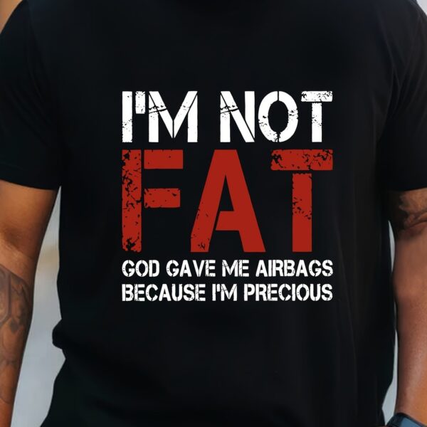 Large Men's T-shirt, I'm Not Fat Print, Summer Fashion Short Sleeve T-shirt, Suitable For Men, Tall And Tall